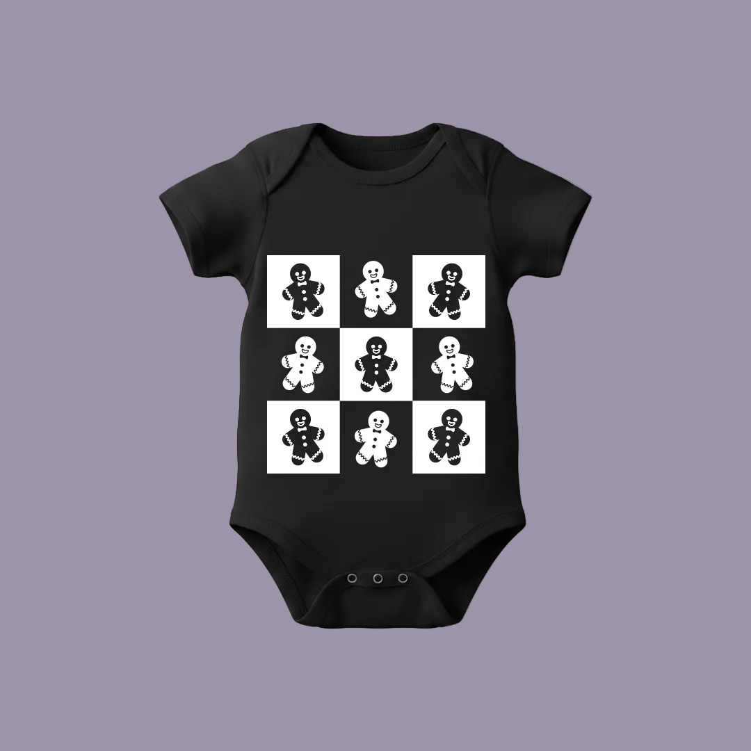 White & Red Gingerbread Checkerboard Family Shirts - Cute Holiday Matching Outfit