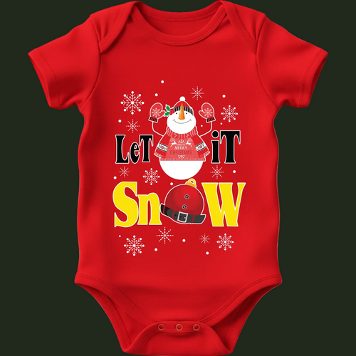 Baby's First Christmas 'Let It Snow' Onesie | Newborn Xmas Photoshoot Outfit