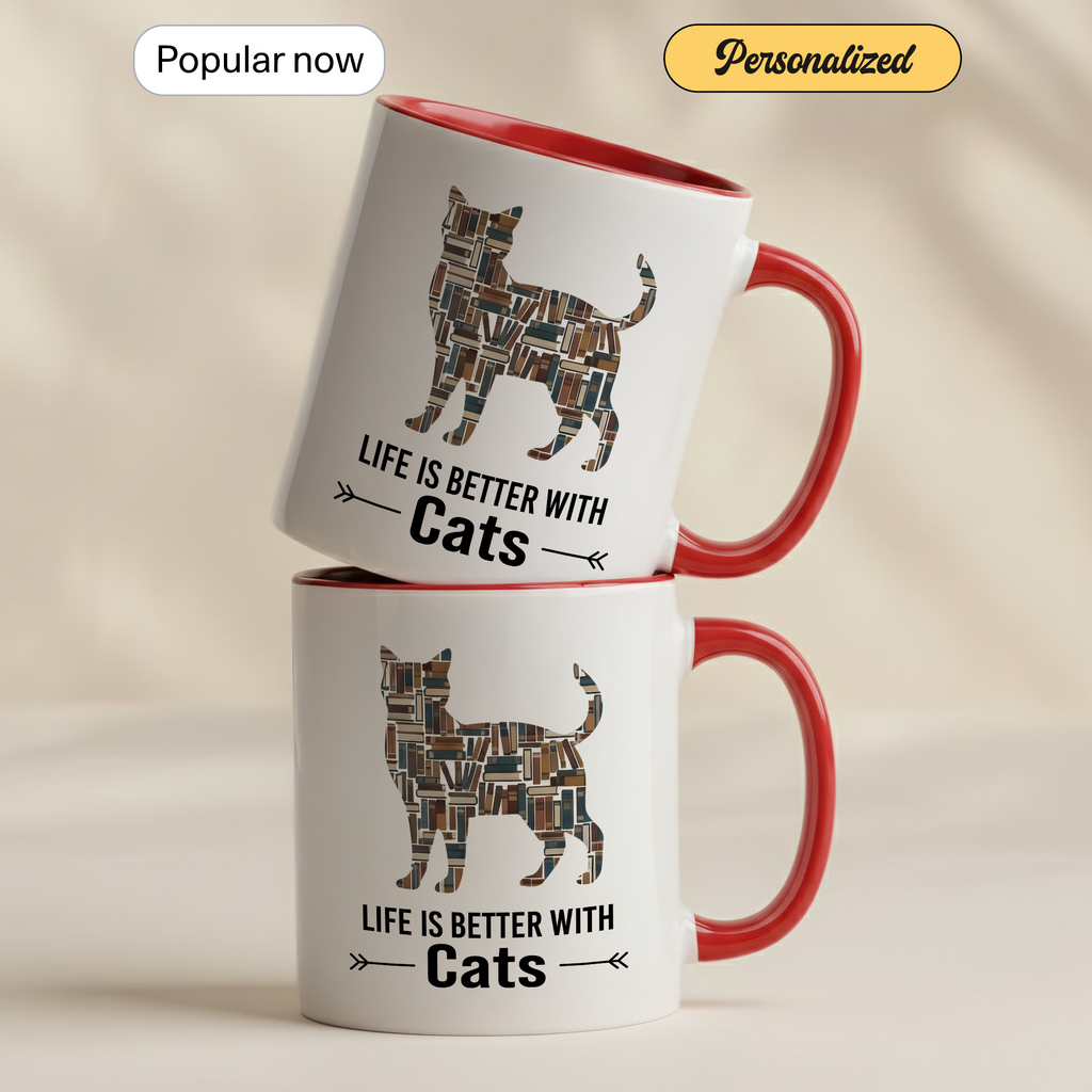 All I Need Is Coffee and Cats Mug – Cat Lover Coffee Cup – Funny Cat Mom Gift – 11oz 15oz Ringer Mug |Mug 142