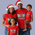 Family Christmas Outfit - Red Merry Christmas Graphic Shirt for Parents  Kids & Rompers