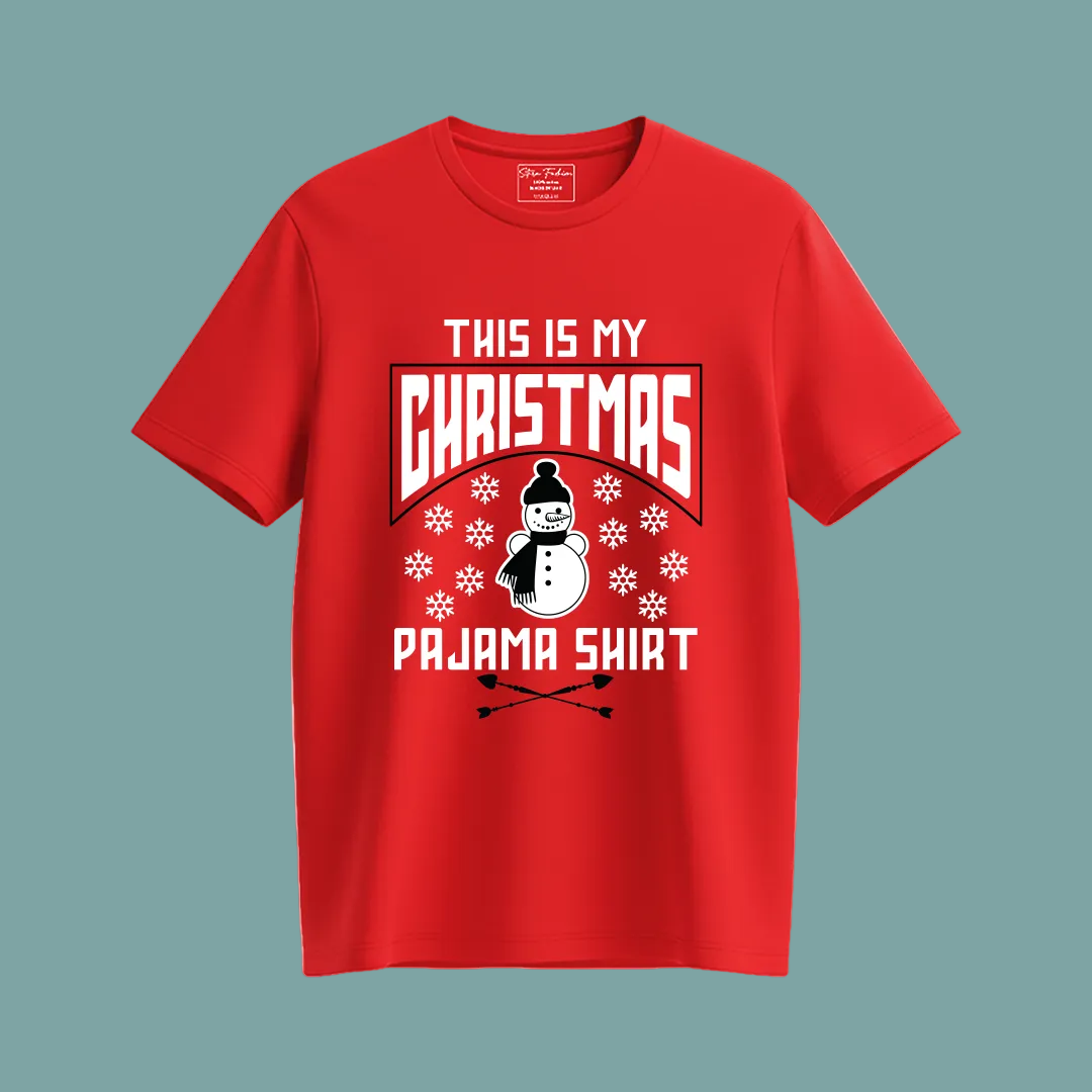 Family Matching  Christmas Pajama Shirts with Snowman Graphic Tees