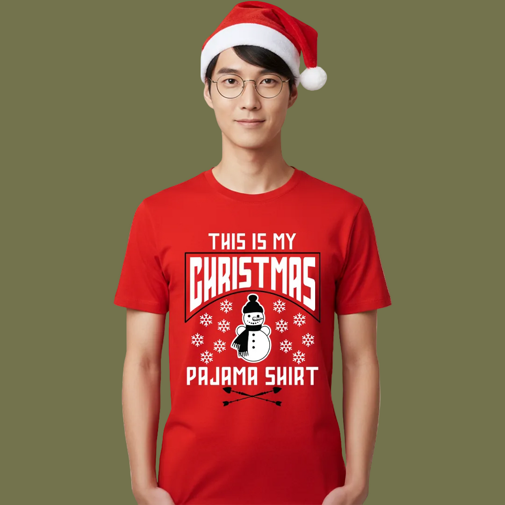 Family Matching  Christmas Pajama Shirts with Snowman Graphic Tees