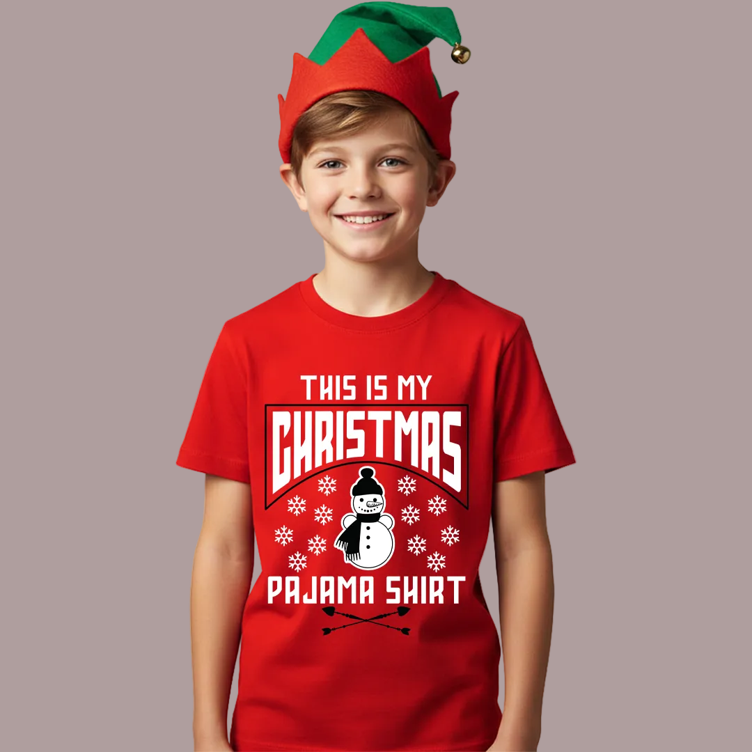 Family Matching  Christmas Pajama Shirts with Snowman Graphic Tees
