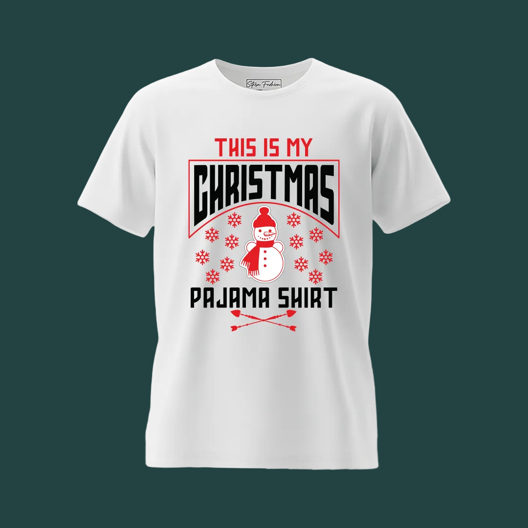 Family Matching  Christmas Pajama Shirts with Snowman Graphic Tees