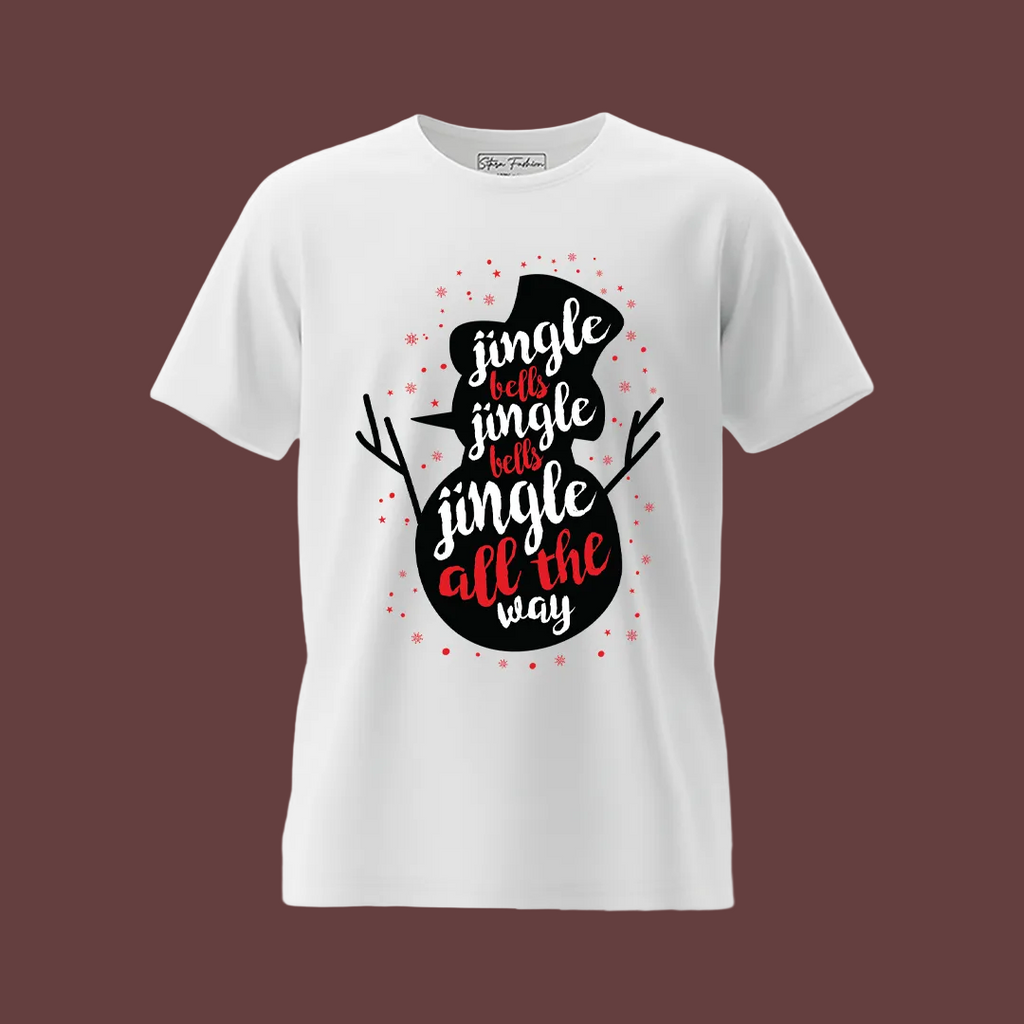 Red Christmas Family Tees  Snowman "Jingle Bells" Theme
