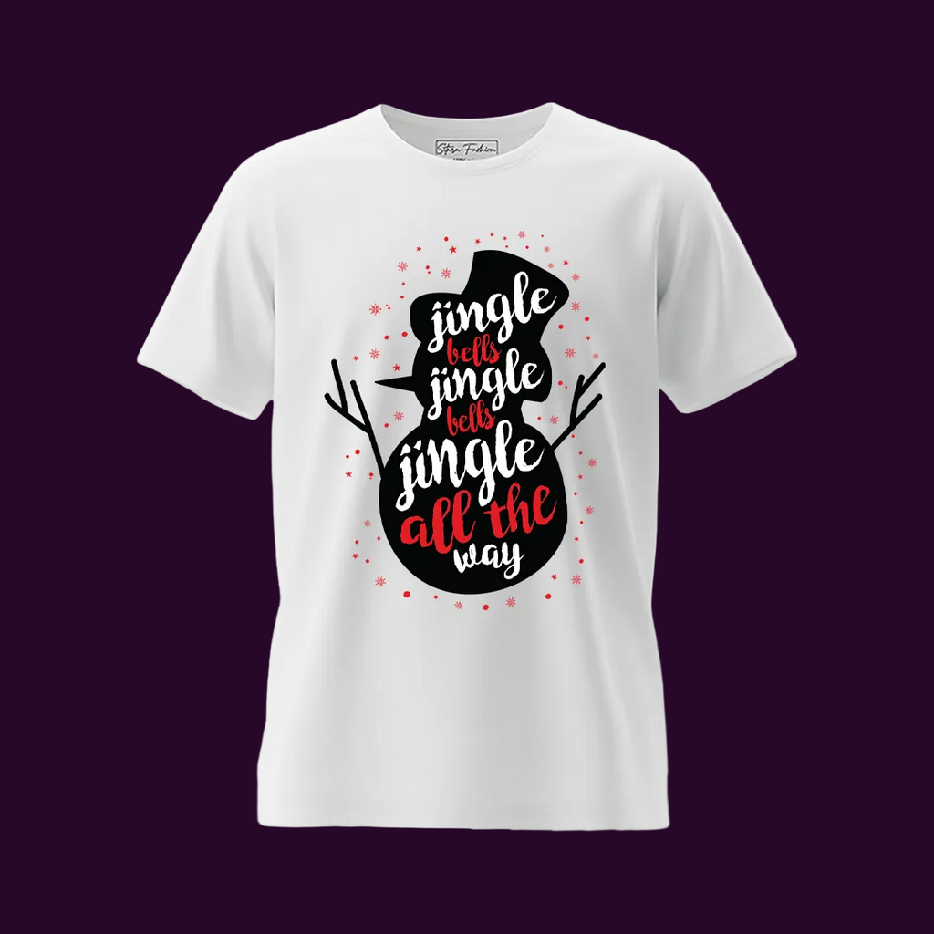 Red Christmas Family Tees  Snowman "Jingle Bells" Theme