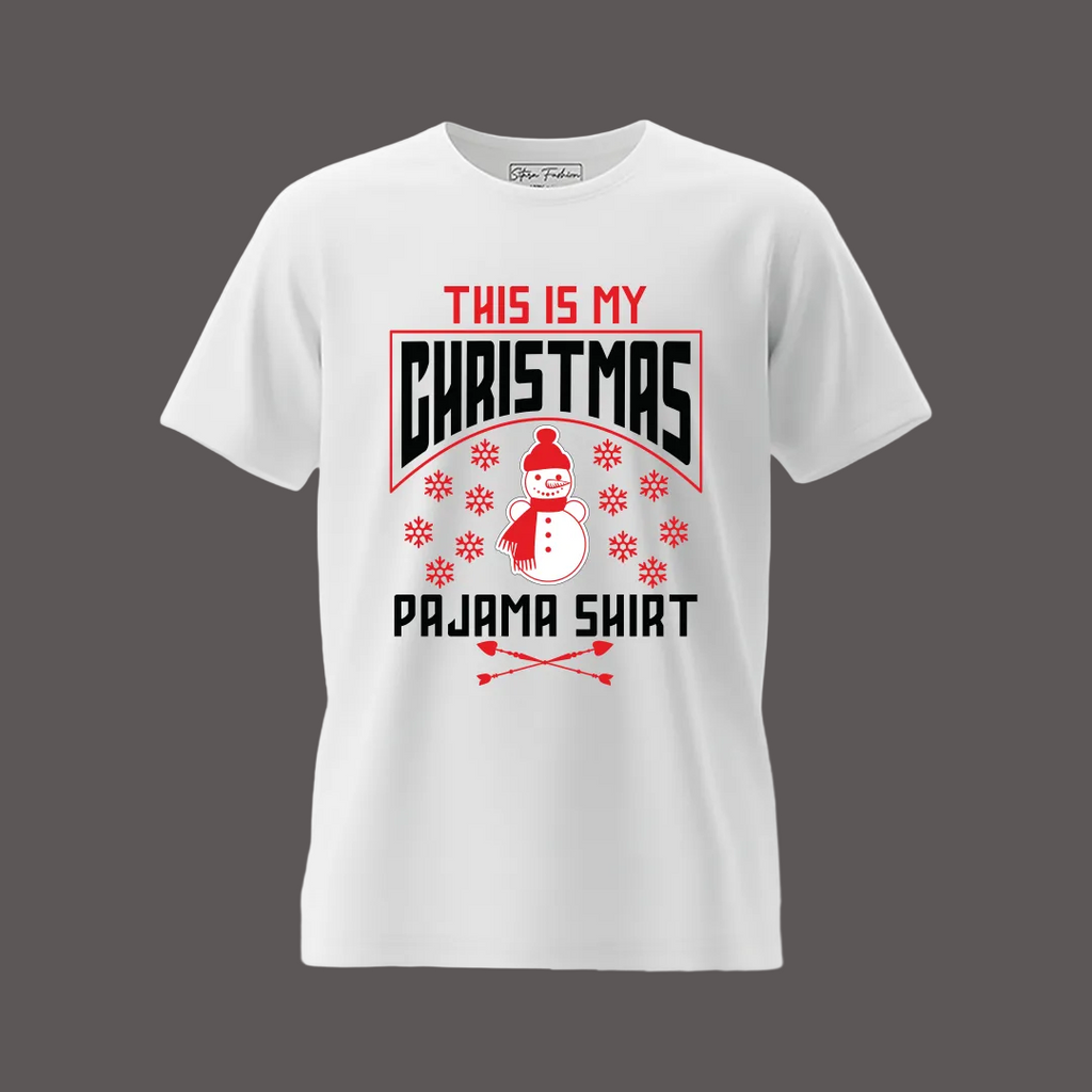 Family Matching  Christmas Pajama Shirts with Snowman Graphic Tees