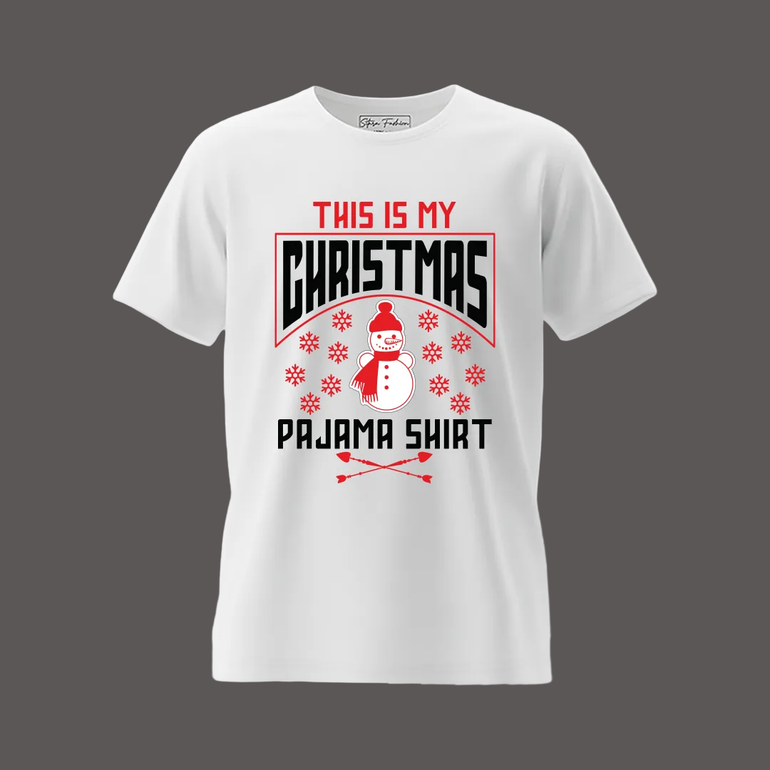 Family Matching  Christmas Pajama Shirts with Snowman Graphic Tees