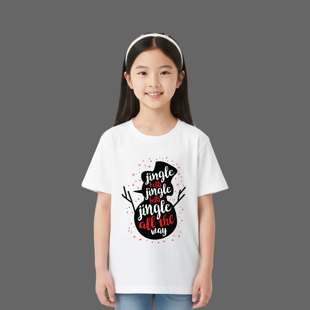 Red Christmas Family Tees  Snowman "Jingle Bells" Theme