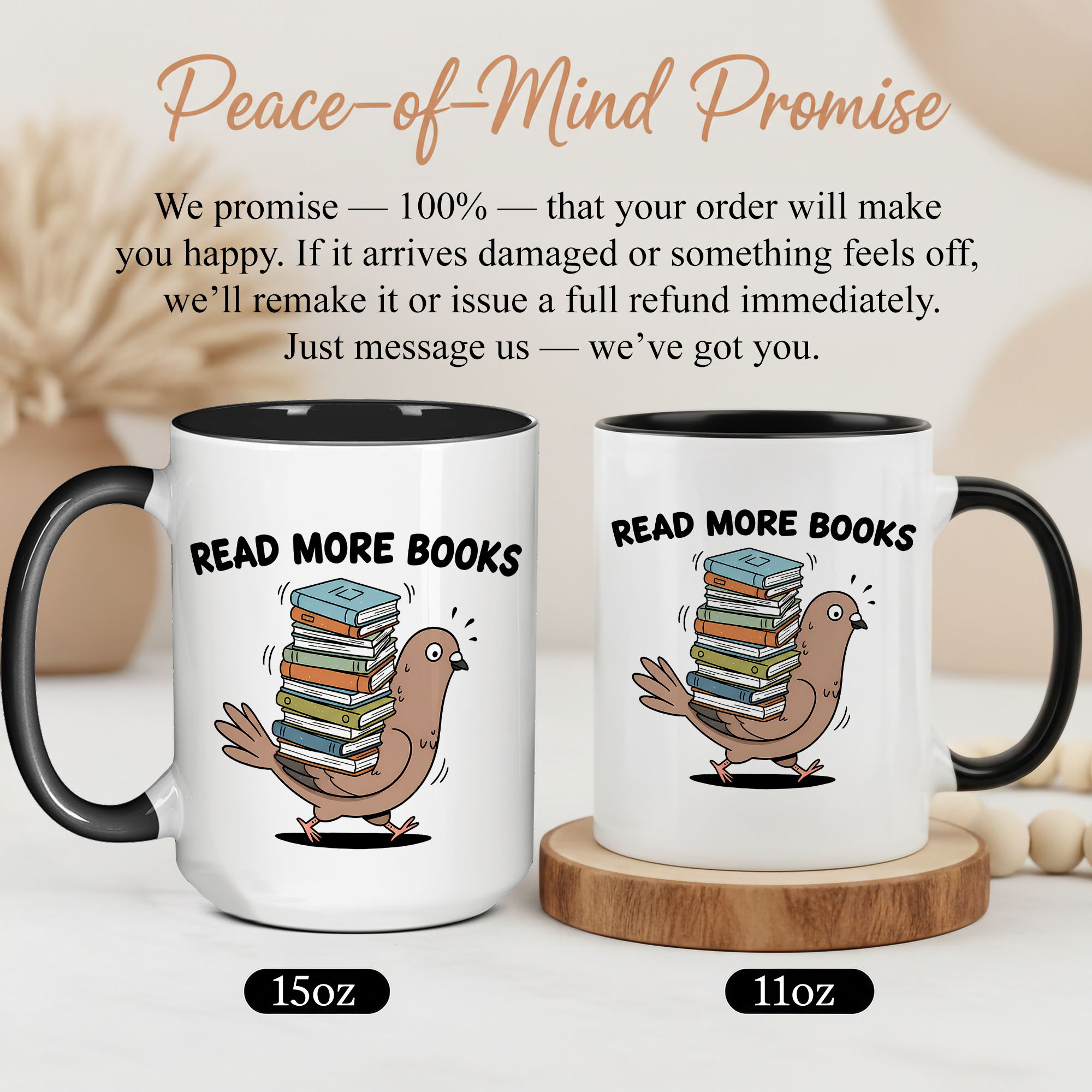 Read More Books Mug – Funny Book Lover Gift – Cute Reader Coffee Cup – 11oz 15oz Ringer Mug |Mug 124