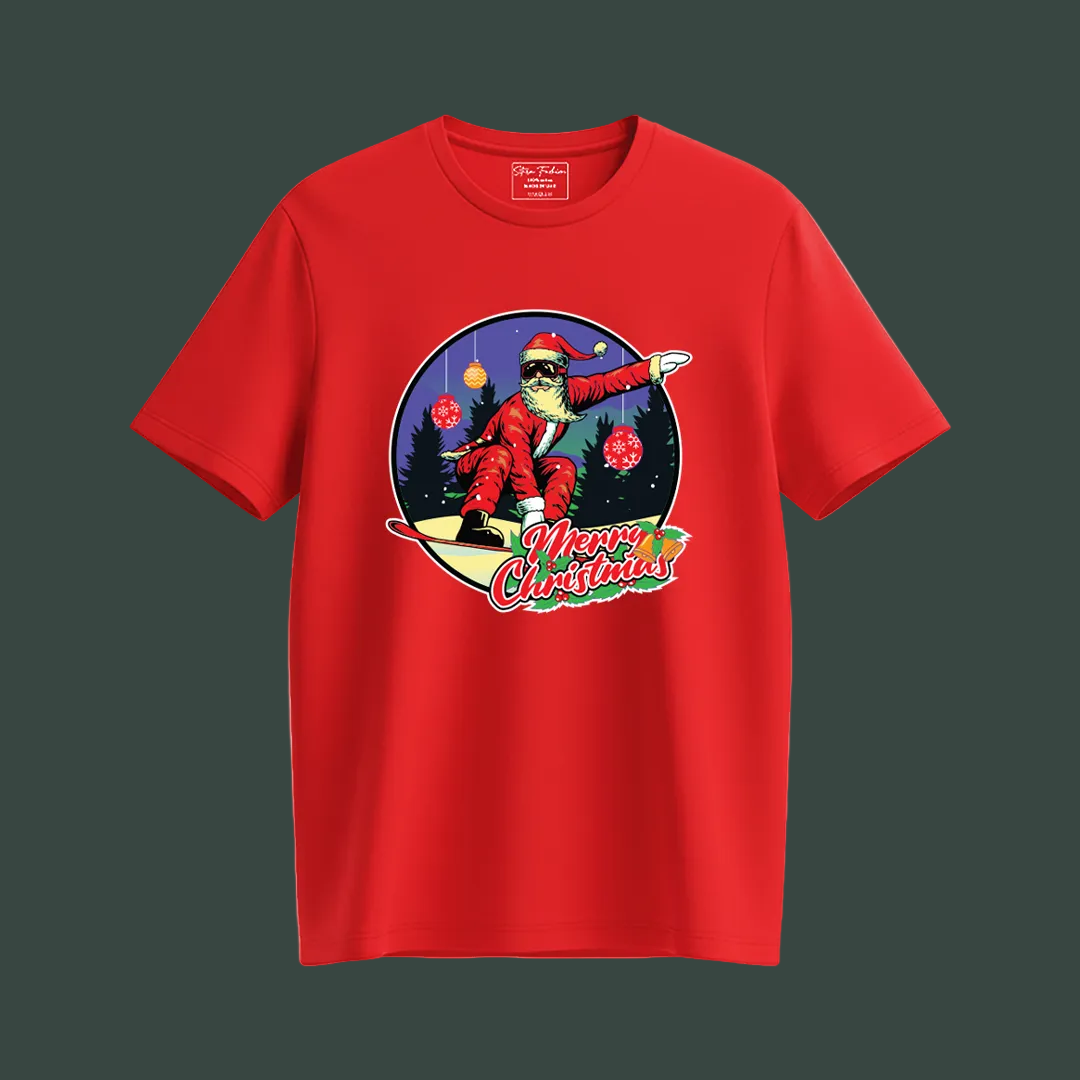 Matching Family Christmas T-Shirts, Surfing Santa Claus, Cool Graphic Tee, Holiday Family Photo Outfit Set, Funny Christmas Shirt, Mom Dad Kids Toddler Apparel, Merry Christmas