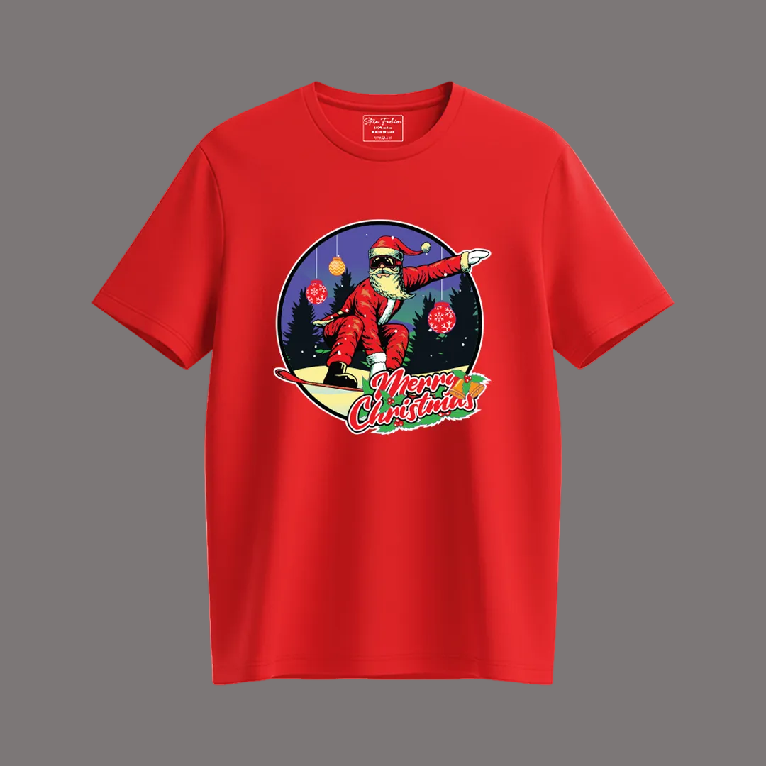 Matching Family Christmas T-Shirts, Surfing Santa Claus, Cool Graphic Tee, Holiday Family Photo Outfit Set, Funny Christmas Shirt, Mom Dad Kids Toddler Apparel, Merry Christmas