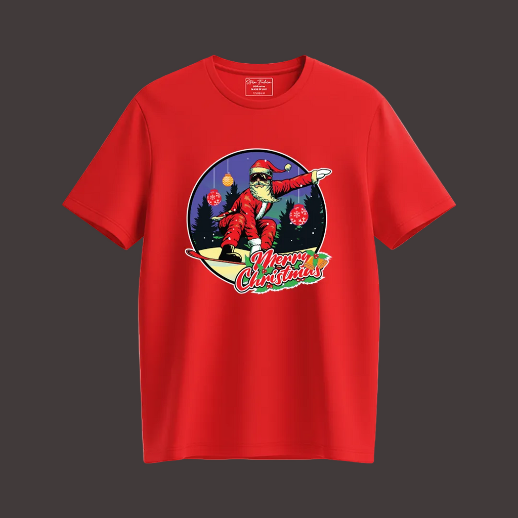 Matching Family Christmas T-Shirts, Surfing Santa Claus, Cool Graphic Tee, Holiday Family Photo Outfit Set, Funny Christmas Shirt, Mom Dad Kids Toddler Apparel, Merry Christmas