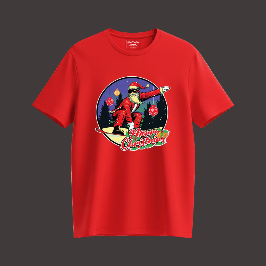Matching Family Christmas T-Shirts, Surfing Santa Claus, Cool Graphic Tee, Holiday Family Photo Outfit Set, Funny Christmas Shirt, Mom Dad Kids Toddler Apparel, Merry Christmas