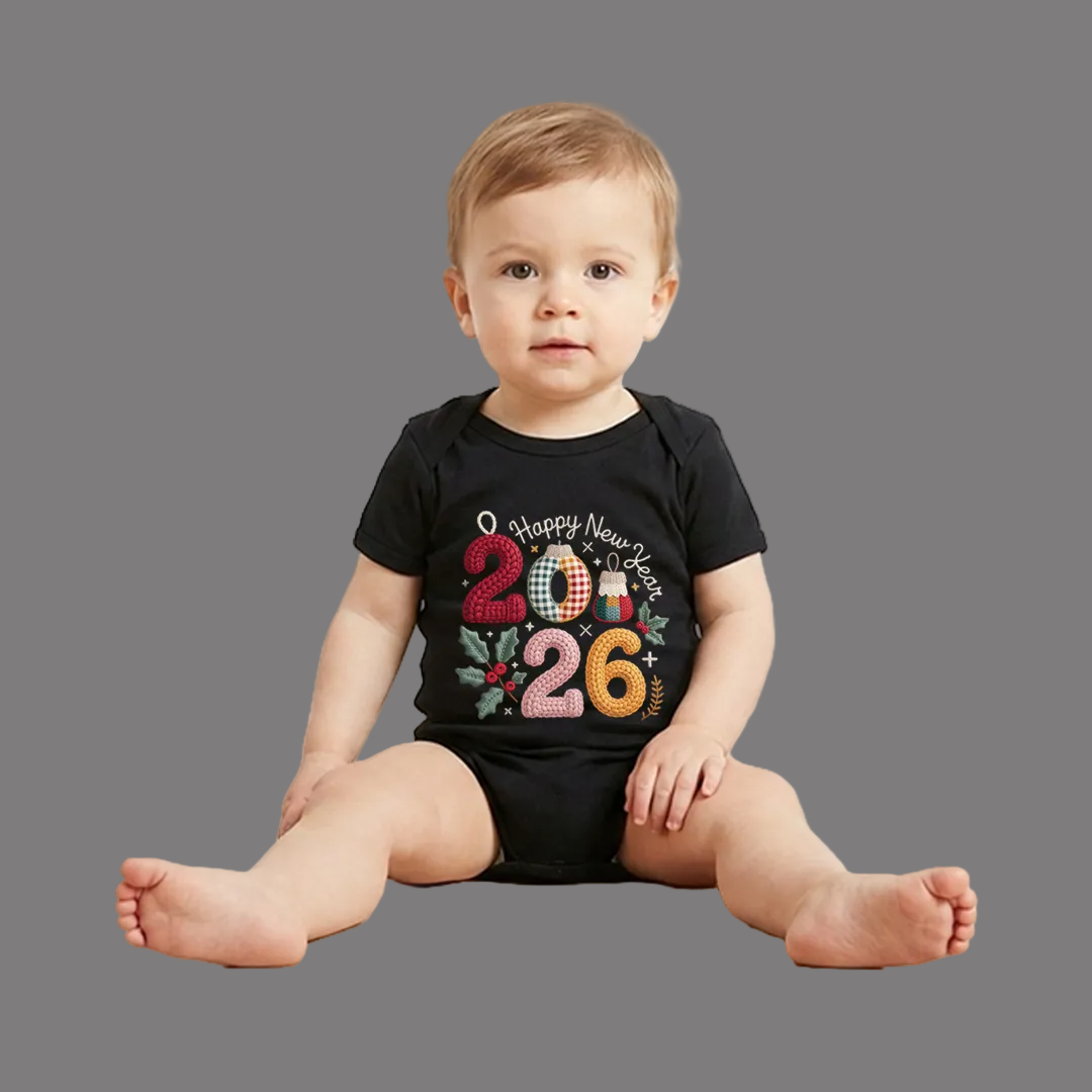 Boho Floral 2026 New Year Matching T-Shirts | Cute New Year’s Eve Family T-shirts | Custom 2026 Graphic Tees for Family Photoshoot