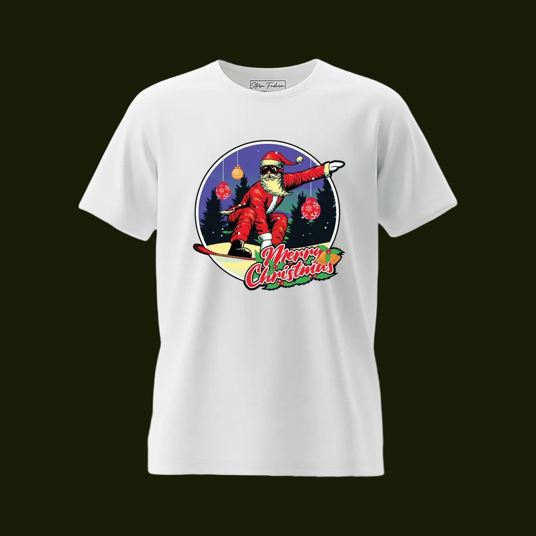 Matching Family Christmas T-Shirts, Surfing Santa Claus, Cool Graphic Tee, Holiday Family Photo Outfit Set, Funny Christmas Shirt, Mom Dad Kids Toddler Apparel, Merry Christmas