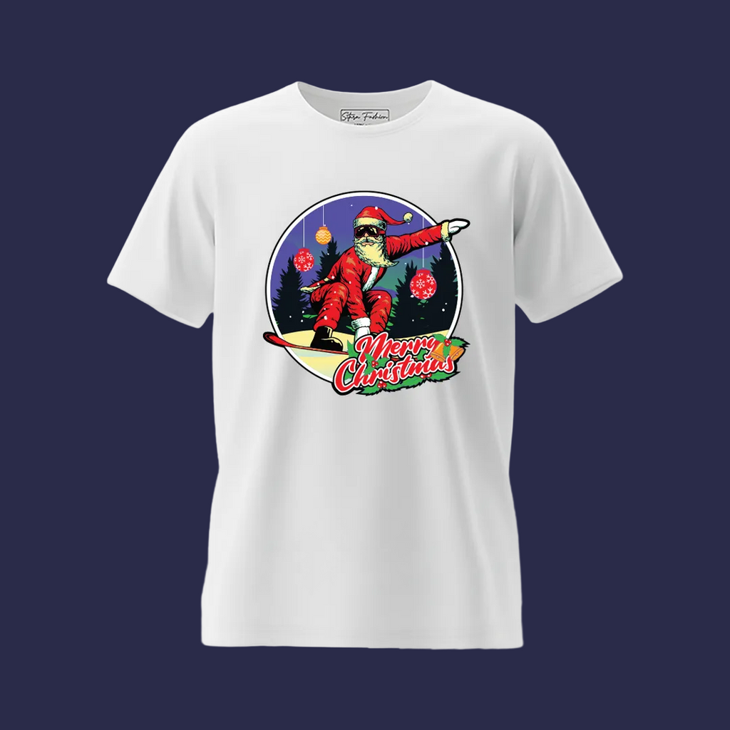 Matching Family Christmas T-Shirts, Surfing Santa Claus, Cool Graphic Tee, Holiday Family Photo Outfit Set, Funny Christmas Shirt, Mom Dad Kids Toddler Apparel, Merry Christmas