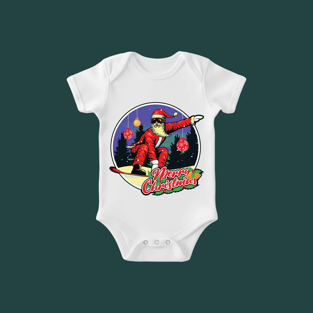 Matching Family Christmas T-Shirts, Surfing Santa Claus, Cool Graphic Tee, Holiday Family Photo Outfit Set, Funny Christmas Shirt, Mom Dad Kids Toddler Apparel, Merry Christmas