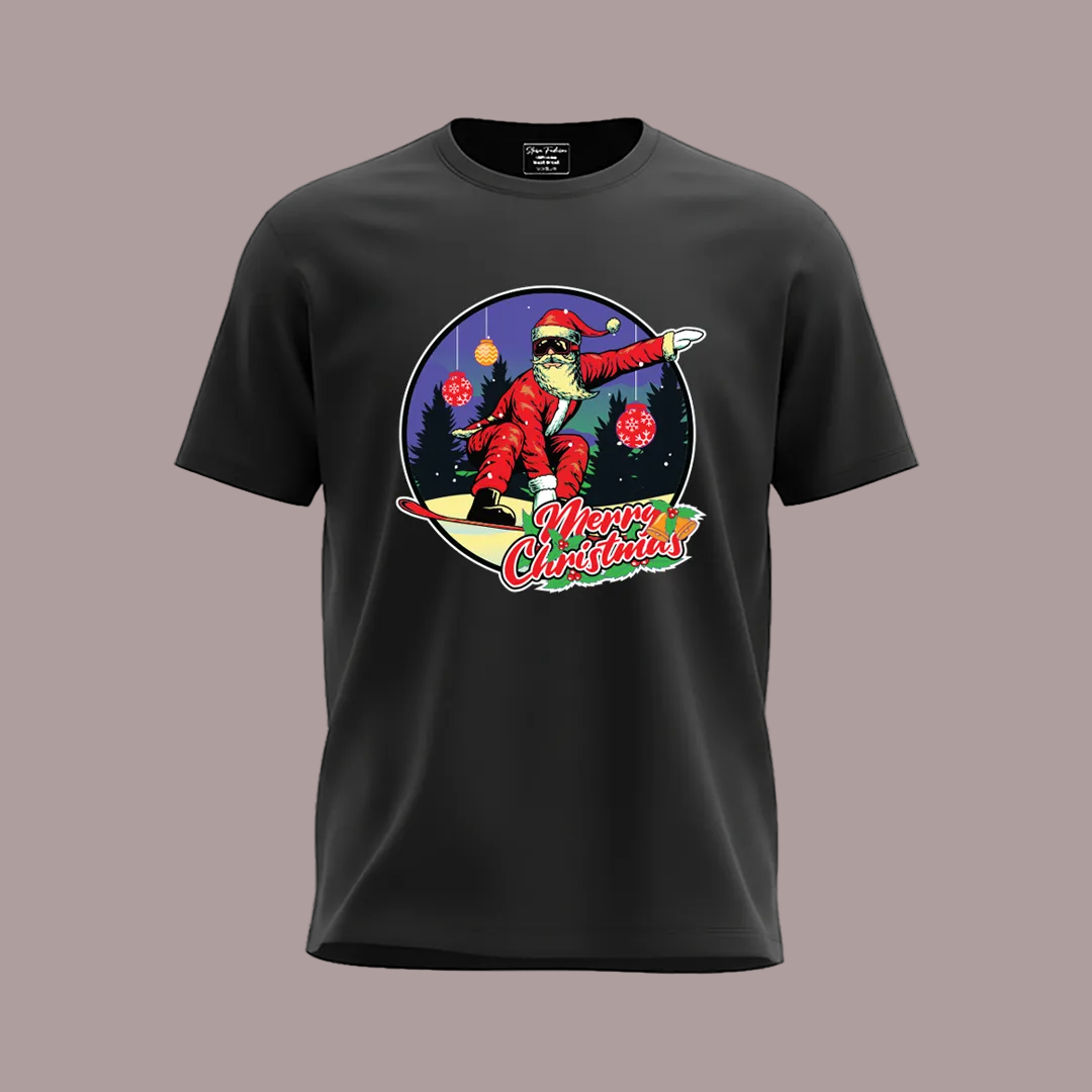 Matching Family Christmas T-Shirts, Surfing Santa Claus, Cool Graphic Tee, Holiday Family Photo Outfit Set, Funny Christmas Shirt, Mom Dad Kids Toddler Apparel, Merry Christmas