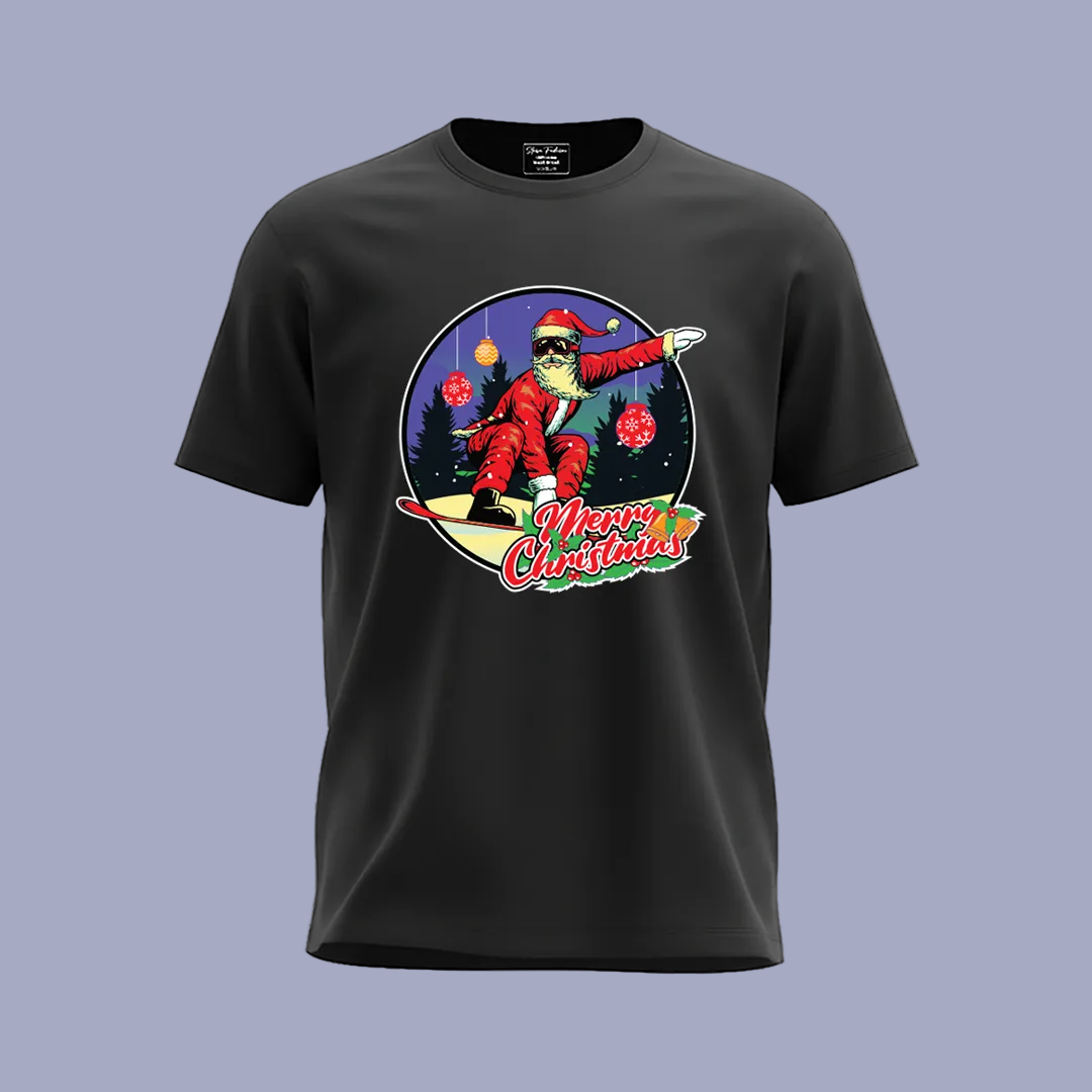 Matching Family Christmas T-Shirts, Surfing Santa Claus, Cool Graphic Tee, Holiday Family Photo Outfit Set, Funny Christmas Shirt, Mom Dad Kids Toddler Apparel, Merry Christmas
