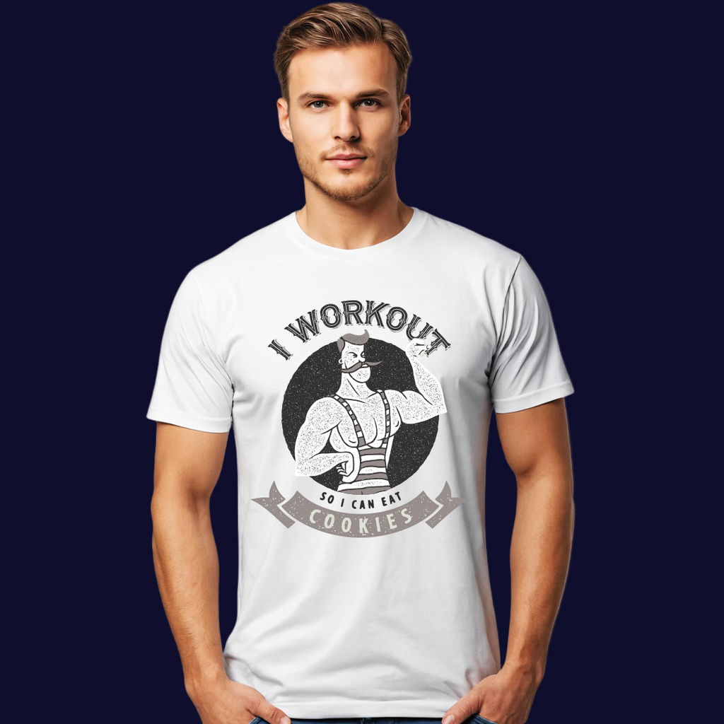 Funny Workout T-Shirt, Gym Tee,  Fitness Motivation, Cookies T-Shirt,  Humor, Gag Gift, Gym Quote, Graphic.