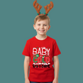 Kids' Christmas T-Shirt: "Baby It's Cold Outside" Reindeer Antlers Holiday Tees