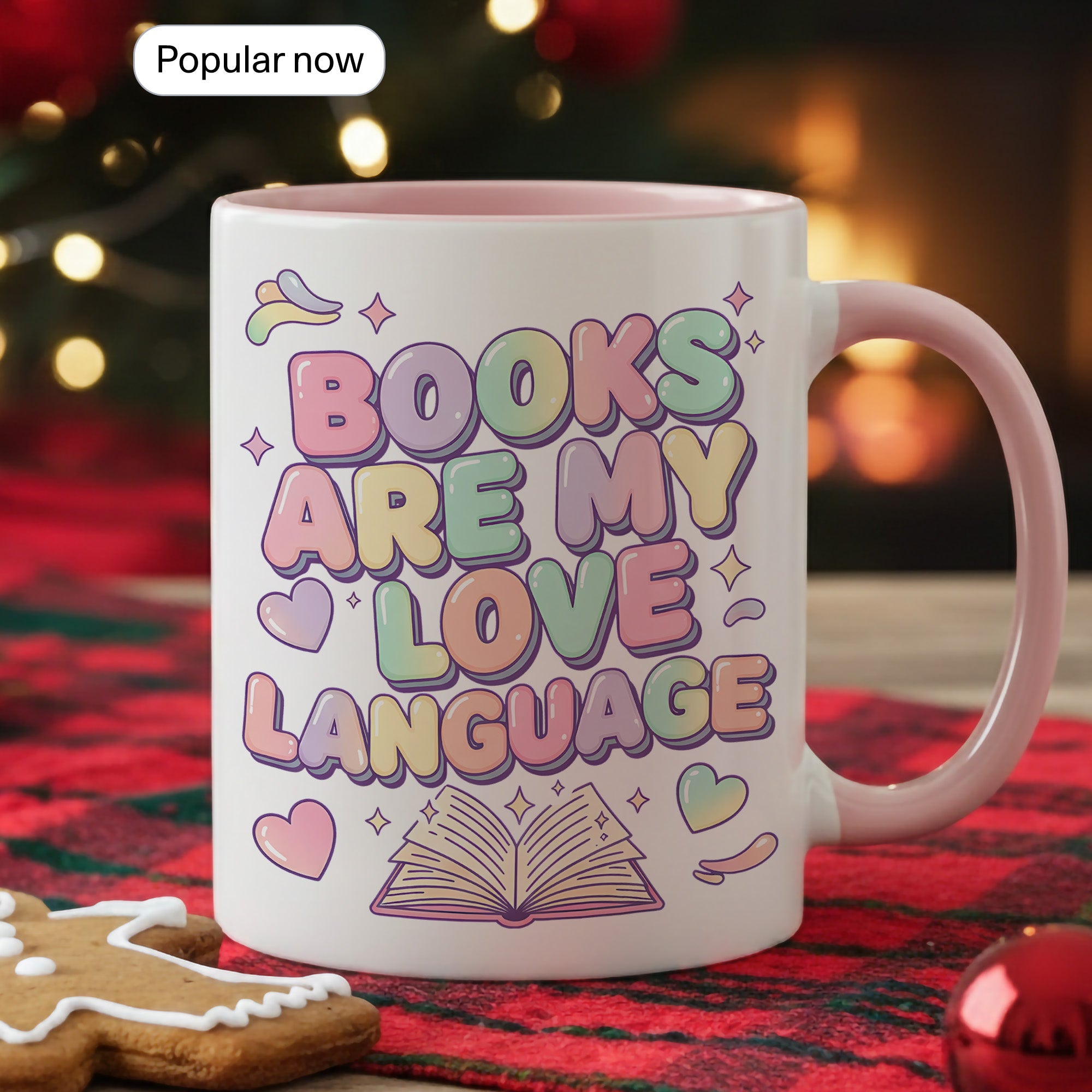 Books Are My Love Language Mug – Cute Book Lover Coffee Cup – Pastel Reader Gift – 11oz 15oz Ri0nger Mug | Mug 155