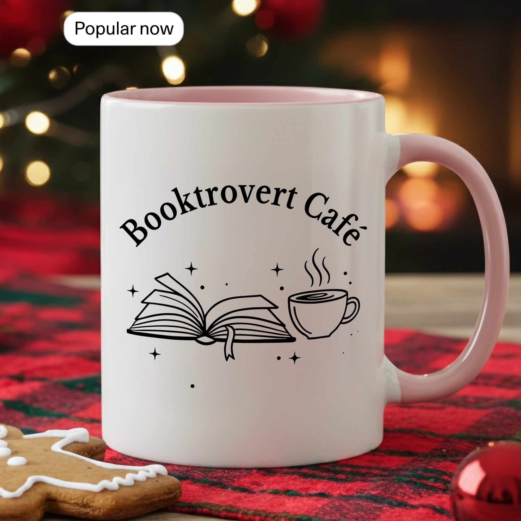 Booktrovert Cafe Mug – Book Lover Coffee Cup – Introvert Reader Gift – Multi Color Ringer Mug 11oz 15oz |mug 102