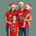 Red "Ho Ho Ho" Plaid Letter Christmas T-Shirts | Festive Family Matching Holiday Tees