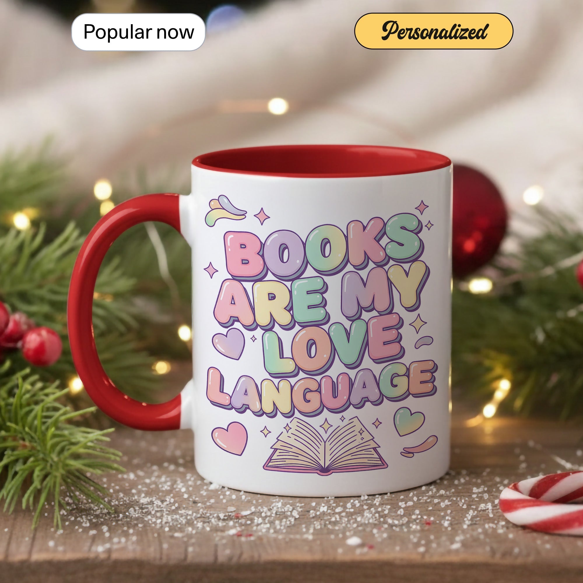 Books Are My Love Language Mug – Cute Book Lover Coffee Cup – Pastel Reader Gift – 11oz 15oz Ri0nger Mug | Mug 155