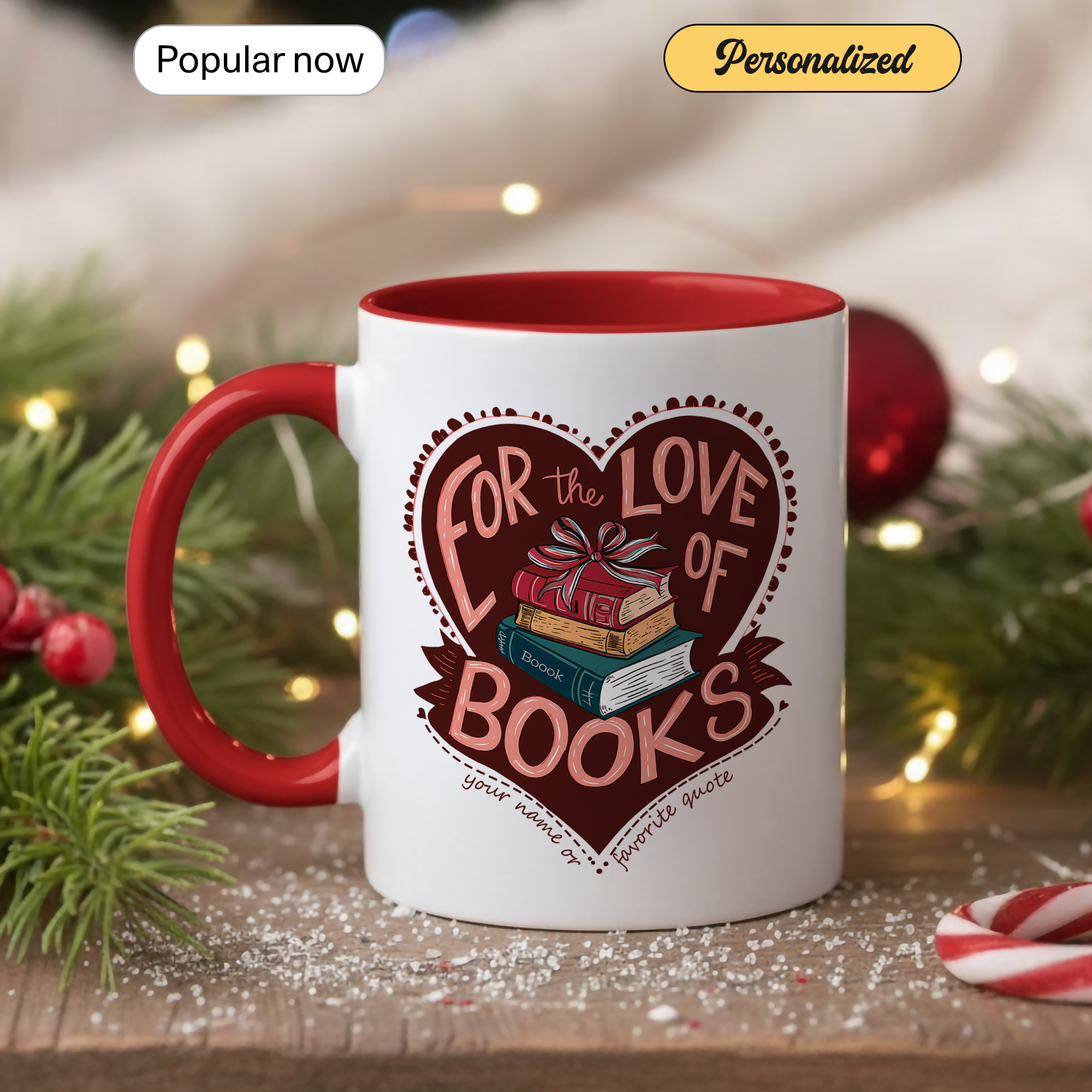 For The Love Of Books Mug – Book Lover Coffee Cup – Reader Gift – Bookworm Aesthetic Mug – 11oz 15oz Ringer Mug |Mug 139