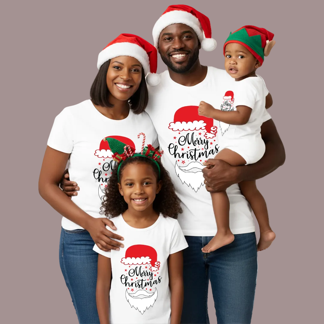 Adorable Family Christmas Photo Shoot Outfits | Merry Christmas Matching T-Shirts