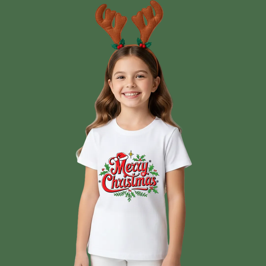 "Merry Christmas" Family Apparel Collection - Unisex Adult and Kids and Infant Tees