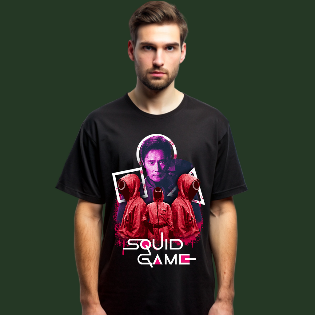 Squid Game : Iconic Red Guard & Frontman Tee, 100% COTTON