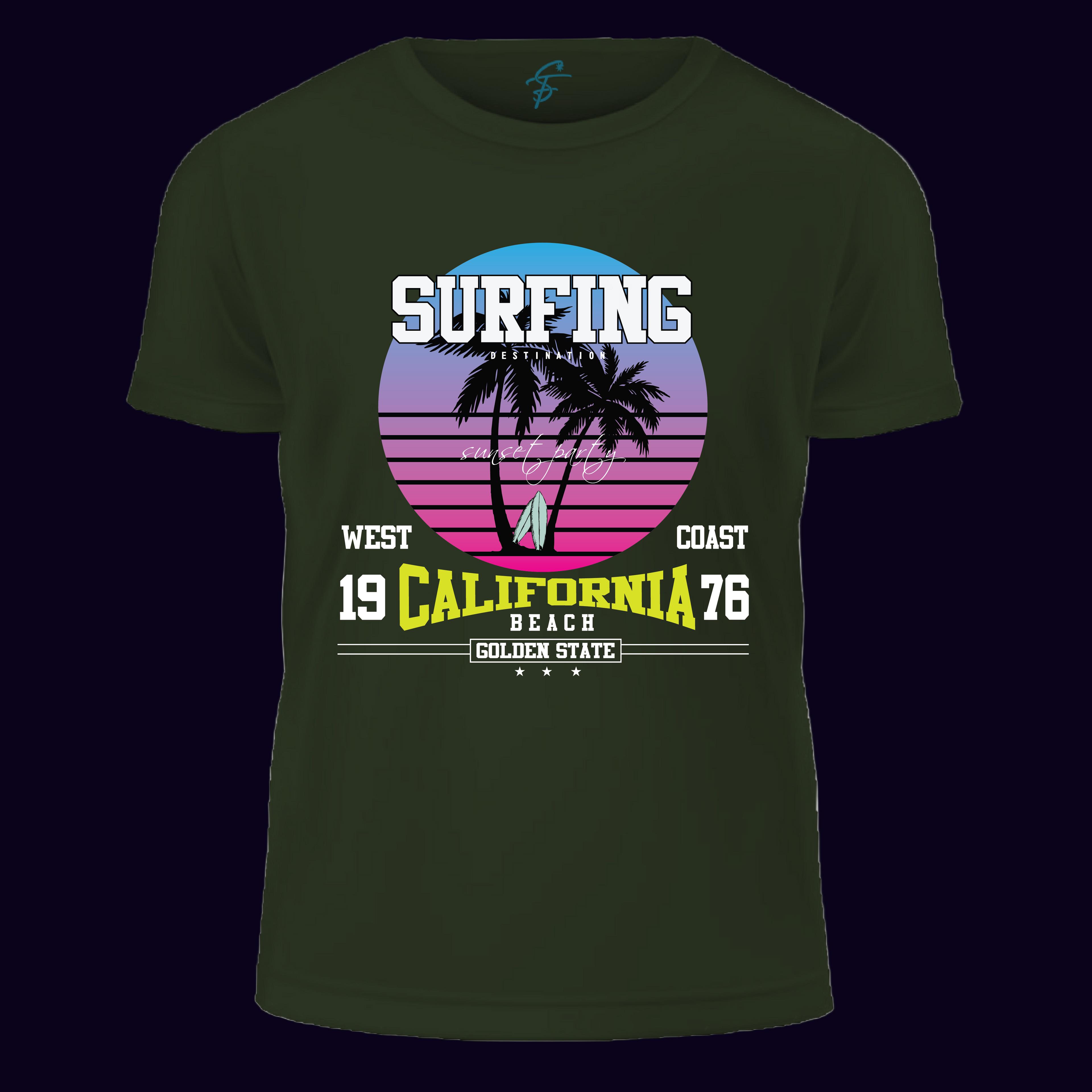 Retro California Surf Tee: Vintage Beach Vibes & Golden State Style